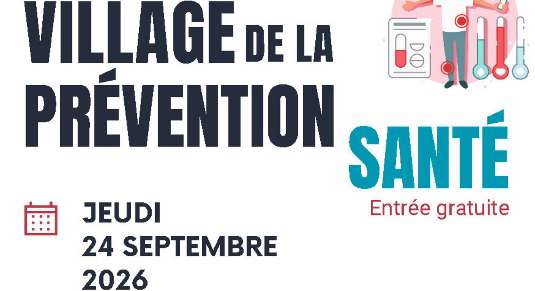 Affiche du Village de la Prévention Santé – Prahecq, jeudi 24 septembre 2026, 14h-17h, entrée gratuite